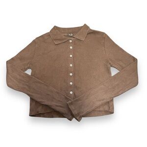 brown brandy melville button shirt